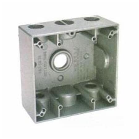 Teddico/Bwf Electrical Box, 31 cu in, Outlet Box Type, 2 Gangs, Die-Cast Metal, Rectangular Shape 1719574